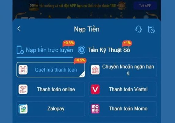 Một số hình thức nạp tiền trên 8xx